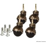 Caster Classics&reg; 4-Pack 2-inch Antique Gold Ball Caster with Wood Stem & Socket