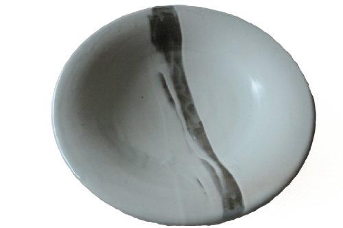 益子焼　宮島正行作　白掛指描皿　白の大きな皿White big plate
