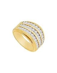 Diamond Row Ring 14K Yellow Gold - 1.50 CT Diamonds