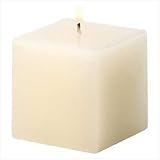 31IrzpxAMkL. SL160  IVORY VANILLA CUBE PILLAR CANDLE SCENTED SCENT DECOR