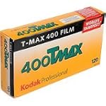 Kodak 856 8214 Professional 400 Tmax Black and White Negative Film 120 (ISO 400) 5 Roll Pack