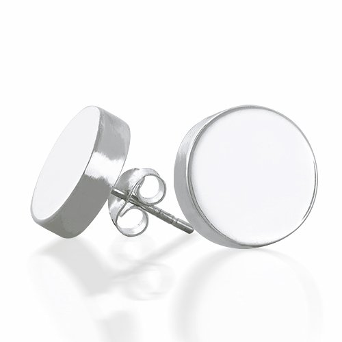 Bling Jewelry Sterling Silver Round Stud Earrings Engravable [Jewelry]