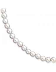 14k Yellow Gold 7-7.5mm White Akoya Saltwater Cultured Pearl Bracelet