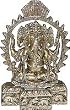 Ganesha Sculptures Sitting Posture Brass Figurine 6 x 2.25 x 9 inches