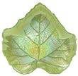 Medium Glass Fern Green Grape Leaf Plate 8" x 8" Set / 2