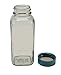 Vestil BTL-SW-G-4-CS Wide-Mouth Square Glass Bottle with Green Cap, 4 oz Capacity, Clear (Pack of 6)