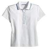 Port Authority Signature - Ladies Rapid Dry Framed Placket Pique Sport Shirt with Tipping Stripe White/Royal1X