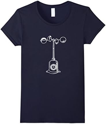 Women's Anemometer T-Shirt, Meteorologist Shirt, Wind Measuring  Large Navy
