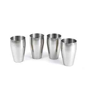 Buy 4-Pc Brilliant Stainless Steel Drinking Glass Tumbler Pub Glass Set (20 Fl Oz.) - Quality...