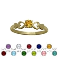 14 Karat Yellow Gold Genuine Citrine Round Shape Baby Ring