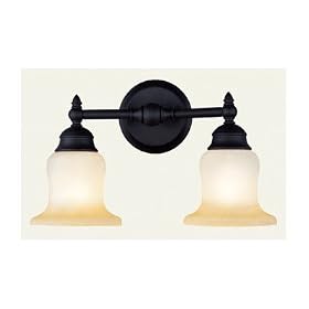 Belle-Meade-07 - 2 Light Bathroom Lighting Vanity Fixture - Bronze - Honey Scavo Art Glass... by Livex Lighting