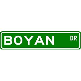 BOYAN Street Sign ~ Personalized Family Lastname Sign ~ Gameroom, Basement, Garage Sign ** ALUMINUM