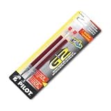 Rollerball Pen Refill, ExecuGel/Q7/G2/G6/Dr Grip Gel, Extra Fine Tip, Red, 2/Pk PIL77234