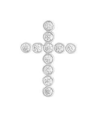 14K White Gold 0.91cttw Round Diamond Pendant