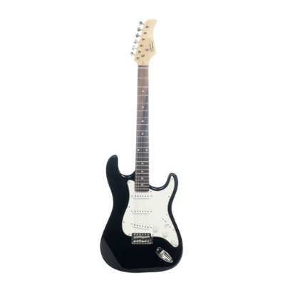 Austin Bazaar Black Electric Guitar with 10 Watt Amp - Beginner Kit