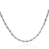 Sterling Silver Designer Polished & Woven Bead Necklace -18'