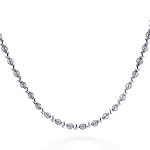 Sterling Silver Designer Polished & Woven Bead Necklace -18