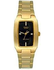 Casio Womens LTP1165N-1C Gold Gold Tone Quartz Watch with Black Dial