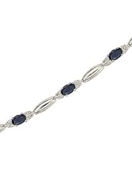 14kt Yellow Gold Oval Blue Sapphire and Diamond Bracelet