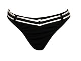 Espirit Black Swimsuit Bottom w/striped belt L