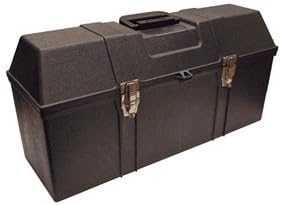 Tool Box, 26x10x12-3/4 in, Plastic, Black