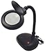 (SE) 5X BLACK POWER MAGNIFY DESK LAMP FLEXIBLE ARM w/GLASS LENS WHITE LIGHT