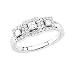 14K White Gold Diamond Three-Stone Ring - 0.38 Ct.