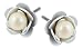 Michal Negrin Silver Coating Baby Earrings with Hand-painted Roses and Pearl Imitation Michal Negrin Silver Coating Baby Earrings with Hand-painted Roses and Pearl Imitation