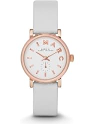 Marc By Marc Jacobs Baker Mini Rose Gold Tone White Leather Watch MBM1284