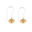 Anna Perrone Orange Faceted Round Glass Bead Earrings Finished with .925 Sterling Silver
