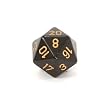 Chessex Opaque 16mm d20 Dice, Black with gold numbers