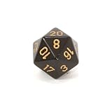 Chessex Opaque 16mm d20 Dice, Black with gold numbers