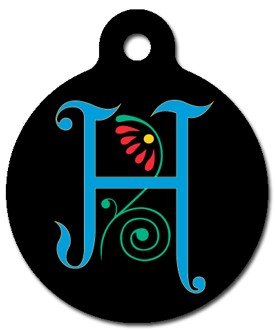 Monogram Letter H Pet ID Tag for Dogs and Cats