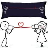 BoldLoft Say I Love You Body Pillowcase (Dark Blue)-Ideal Birthday Christmas Wedding Anniversary Valentine Gift for HIM or HER