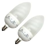 Sylvania 25986 9-Watt Compact Fluorescent B10 Light, 2 Pack