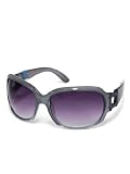 NINE WEST Sunglasses Oversized Grey Plastic with Belt Buckle Detail - B001F0OTTC