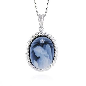 Silver & Diamond Guardian Angel Pendant with Chain