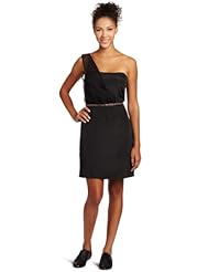 Junior Chiffon/Crepe/Polyester Dots Print Lace Fitted Party Dress 