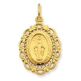 Sterling Silver 24k Gold -plated Miraculous Medal Pendant