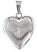 Sentimental 14k White Gold Heart Locket with Diamond Accent - Insert 2 Photos Inside - FREE Chain