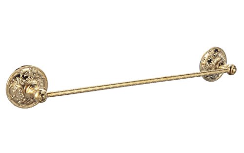 APL-6303 Exquisite Carved Solid Brass Single towel bar Bathroom Accessories, Titanium Gold