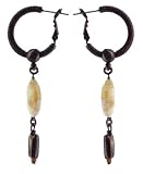 LAST BARRIER Earrings small hoop with drop style