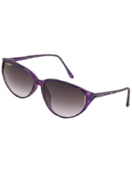 Woman Tinted Raindrop Lens Purple Rimmed Single Bridge Sunglasses Glasses