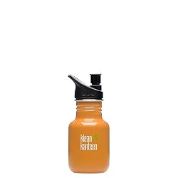 Klean Kanteen Stainless Steel 12 Ounce Water Bottle with 2.0 Sports Cap, Orange Sunset