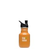 Klean Kanteen Stainless Steel 12 Ounce Water Bottle with 2.0 Sports Cap, Orange Sunset