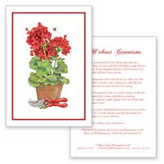 Geranium Greeting Card w/ Gardening Tips
