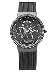 Skagen Womens 357XLMM Stainless Steel Grey Dial Watch