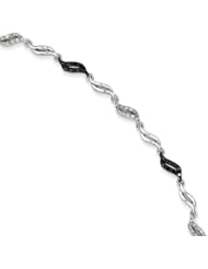Sterling Silver White & Black Diamond Bracelet