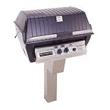 Broilmaster P3S Super Premium Propane Gas Grill On Stainless In-Ground Post