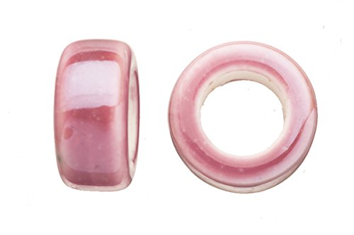 6pcs Purple Porcelain Slider Beads for Licorice Leather - Tube Style Glaze finish 20x9mm